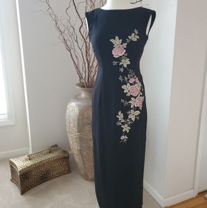 BMoss Embroidered Side Slit Dress